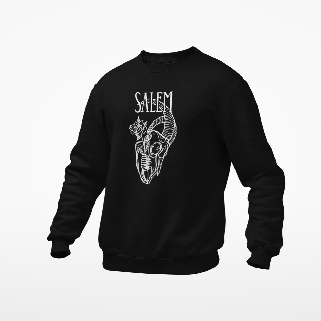 goat skull tattoo salem crewneck